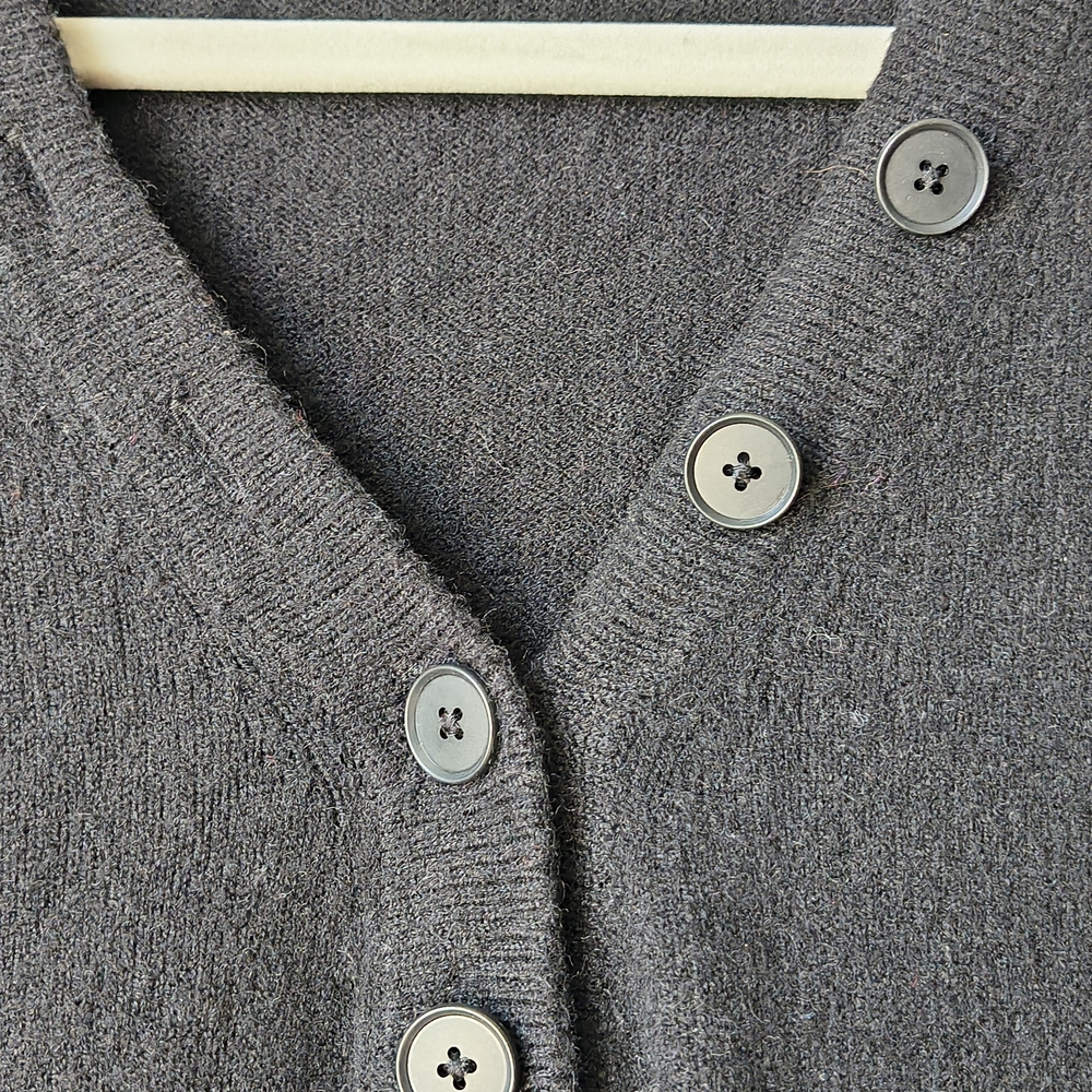Anthropologie Black V-Neck Sweater with Buttons - Picture 3 of 6